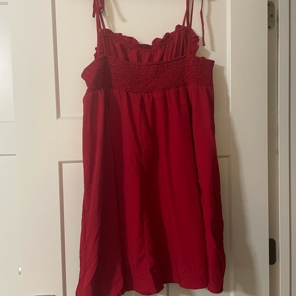 Red Ruffled Bow Strap Dress - Picture 3 of 3